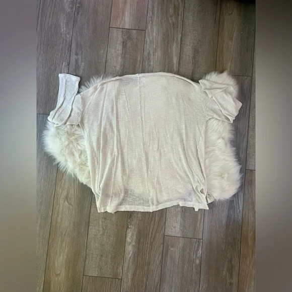 OLD NAVY | White, Lightweight Loose Knit Woven Open Front Cardigan (L) - Picture 5 of 5